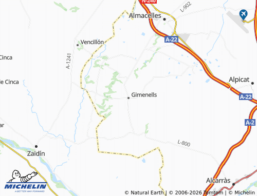 MICHELIN Gimenells i el Pla de la Font map - ViaMichelin