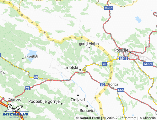 MICHELIN-Landkarte Glavina gornja - ViaMichelin