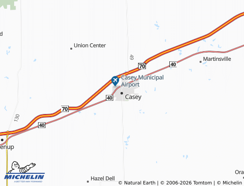 Mappa MICHELIN Casey - ViaMichelin