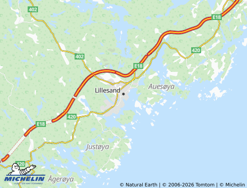 Kaart MICHELIN Lillesand - ViaMichelin
