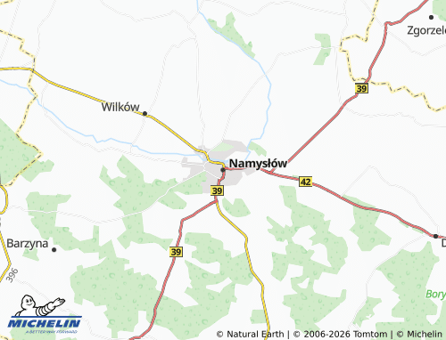 Mapa MICHELIN Namysłów - ViaMichelin