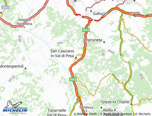 Mapa MICHELIN San Casciano in Val di Pesa - ViaMichelin