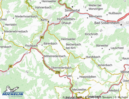 MICHELIN Becherbach bei Kirn map - ViaMichelin