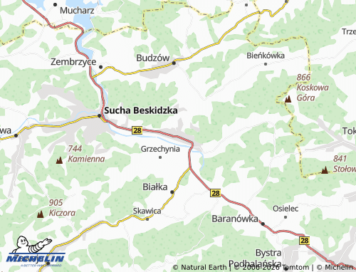 MICHELIN Maków Podhalański map - ViaMichelin