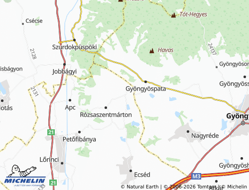 Mapa MICHELIN Szűcsi - ViaMichelin