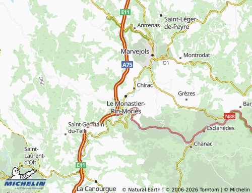 Mappa MICHELIN Le Monastier-Pin-Moriès - ViaMichelin