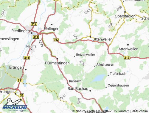 MICHELIN Betzenweiler map - ViaMichelin