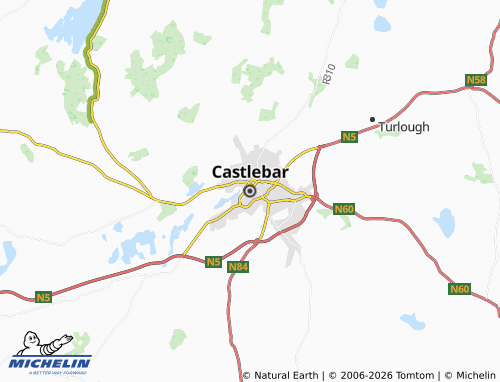 Carte MICHELIN Castlebar - ViaMichelin