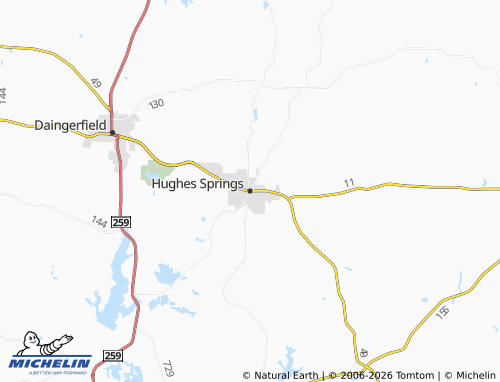 Kaart MICHELIN Hughes Springs - ViaMichelin