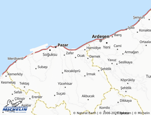 MICHELIN Ocak map - ViaMichelin