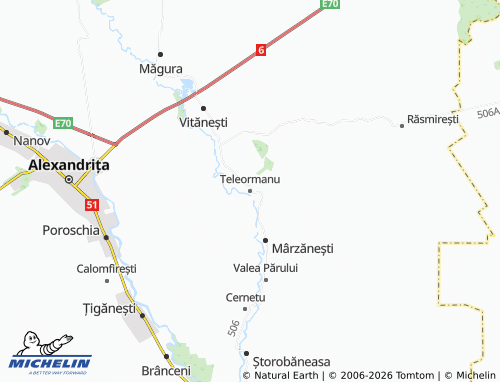 MICHELIN Teleormanu map - ViaMichelin