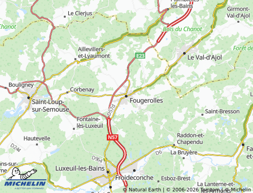 Carte MICHELIN Fougerolles-Saint-Valbert - ViaMichelin