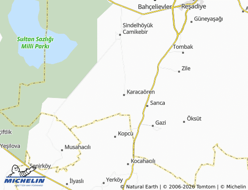 MICHELIN Karacaören map - ViaMichelin