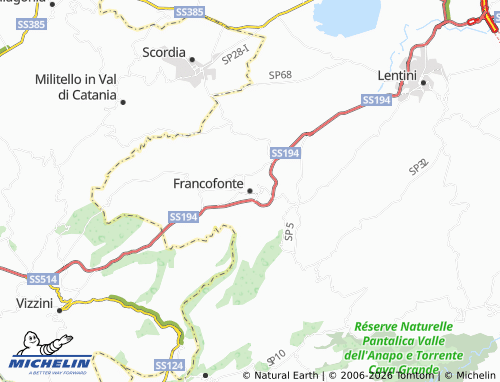 MICHELIN Francofonte map - ViaMichelin