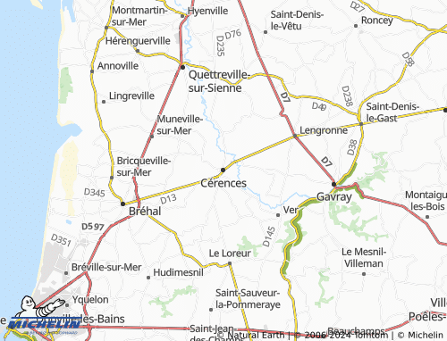 Carte MICHELIN Cérences - ViaMichelin