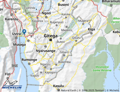 MICHELIN Butaganzwa map - ViaMichelin