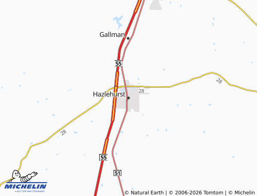 Mapa MICHELIN Hazlehurst - ViaMichelin