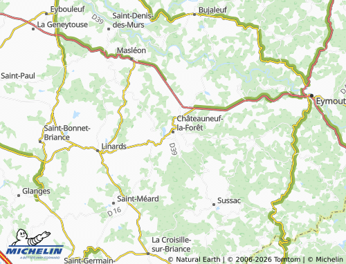 Carte MICHELIN Châteauneuf-la-Forêt - ViaMichelin