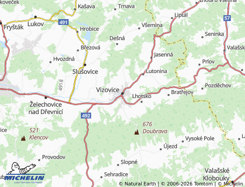 Mappa MICHELIN Vizovice - ViaMichelin