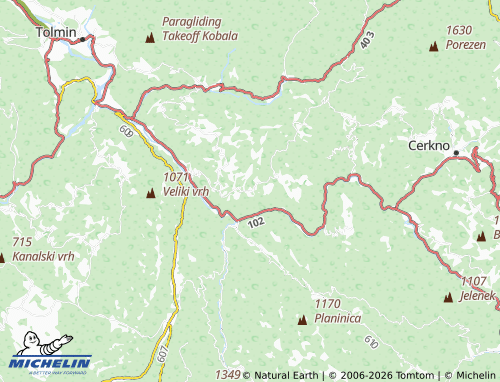 MICHELIN Prapetno Brdo map - ViaMichelin