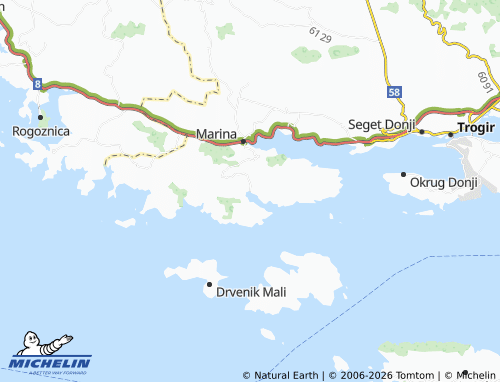 MICHELIN-Landkarte Vinišće - ViaMichelin