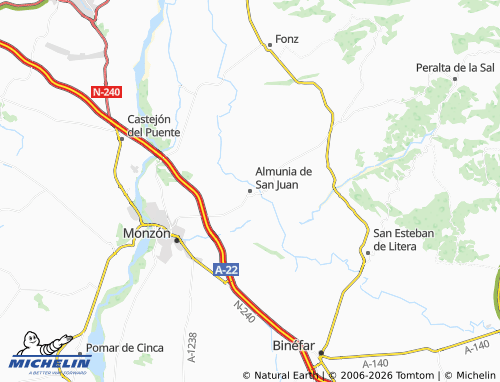 MICHELIN Almunia de San Juan map - ViaMichelin