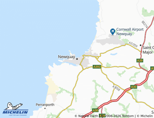 MICHELIN Newquay map - ViaMichelin