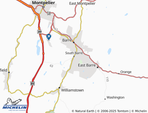 MICHELIN South Barre map - ViaMichelin