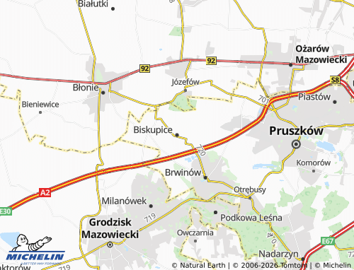 MICHELIN Biskupice map - ViaMichelin
