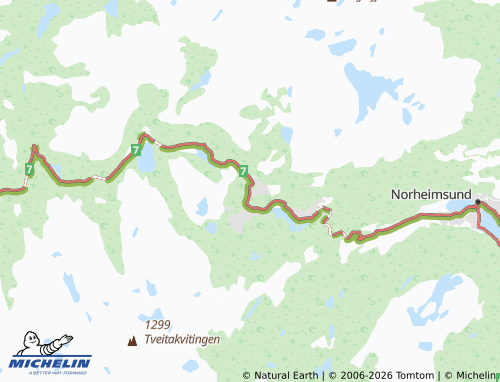 MICHELIN-Landkarte Kvamskogen - ViaMichelin