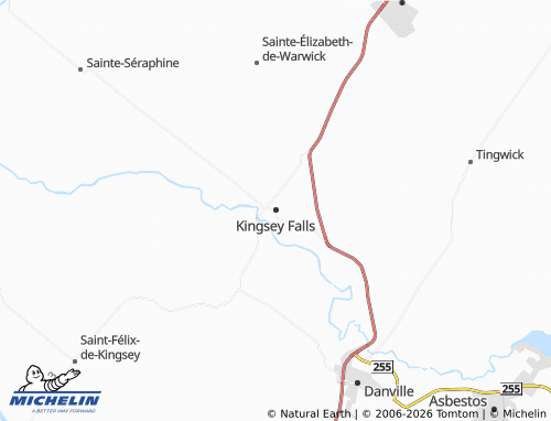 MICHELIN Kingsey Falls map - ViaMichelin