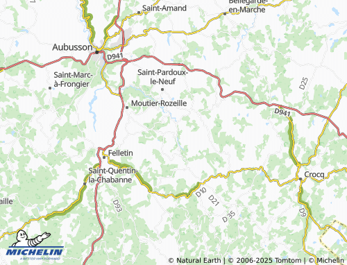 MICHELIN Sainte-Feyre-la-Montagne map - ViaMichelin