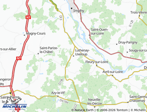 Carte MICHELIN Luthenay-Uxeloup - ViaMichelin