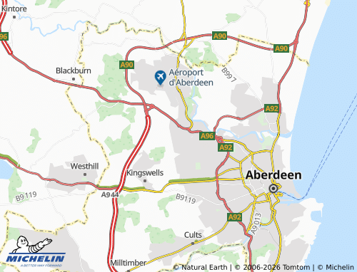Carte MICHELIN Bucksburn - ViaMichelin