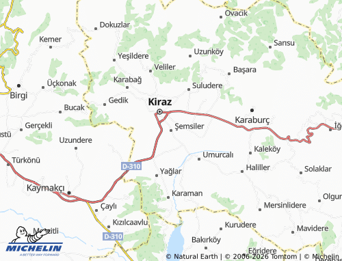 MICHELIN Şemsiler map - ViaMichelin