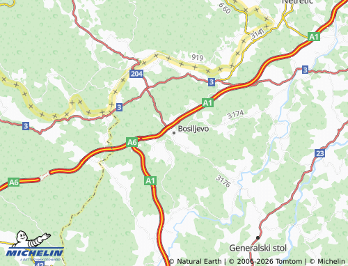 Mapa MICHELIN Bosiljevo - ViaMichelin