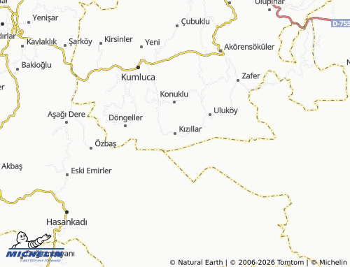 MICHELIN Kızıllar map - ViaMichelin