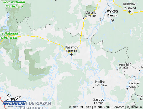 Carte MICHELIN Kasimovskiy rayon - ViaMichelin