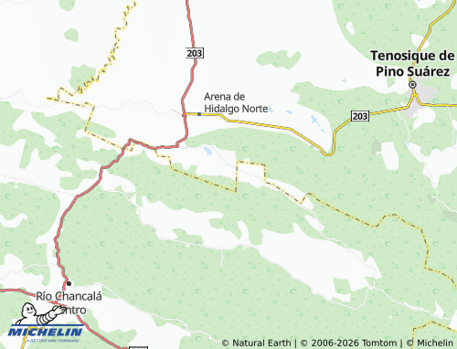 Carte MICHELIN Arena de Hidalgo Sur - ViaMichelin