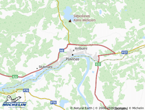 Mapa MICHELIN Pļaviņas - ViaMichelin
