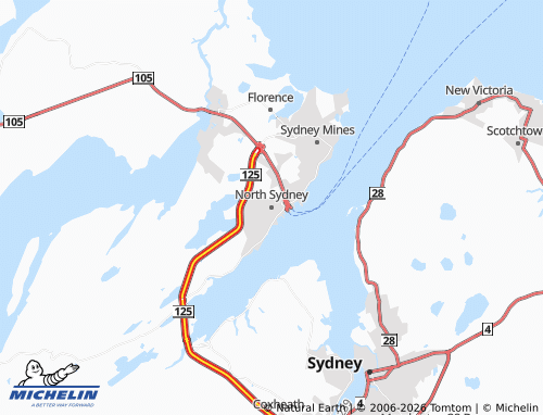Carte MICHELIN North Sydney - ViaMichelin