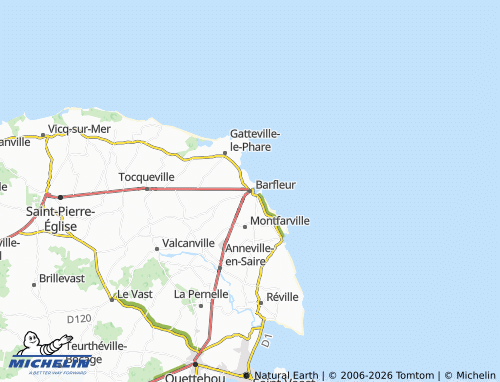 MICHELIN Barfleur map - ViaMichelin