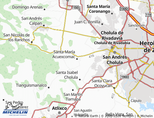 Mappa MICHELIN Santa María Acuexcomac - ViaMichelin