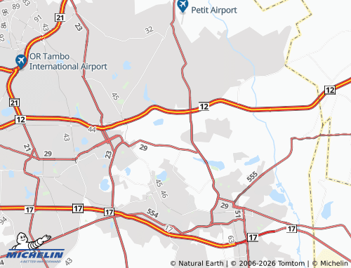 MICHELIN-Landkarte Modderfontein Deep Levels - ViaMichelin