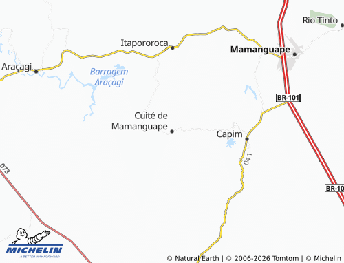 Carte MICHELIN Cuité de Mamanguape - ViaMichelin