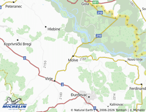Carte MICHELIN Molve - ViaMichelin