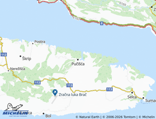 Mapa MICHELIN Pučišća - ViaMichelin