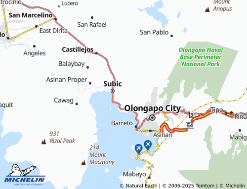 MICHELIN Santo Tomas map - ViaMichelin