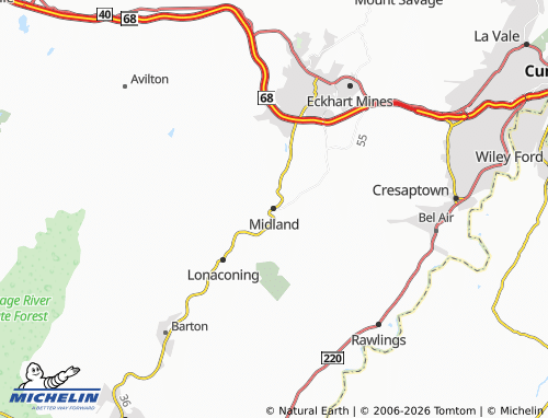 Carte MICHELIN Midland - ViaMichelin