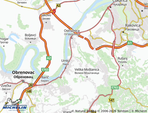 Carte MICHELIN Pećani - ViaMichelin